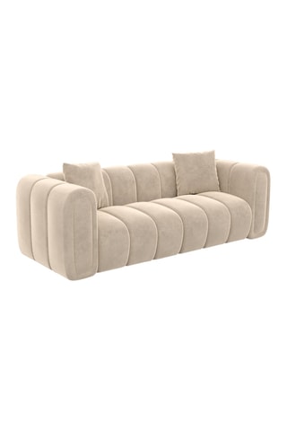 Canapé Luma - Ecru - 2 places - Tissu velours