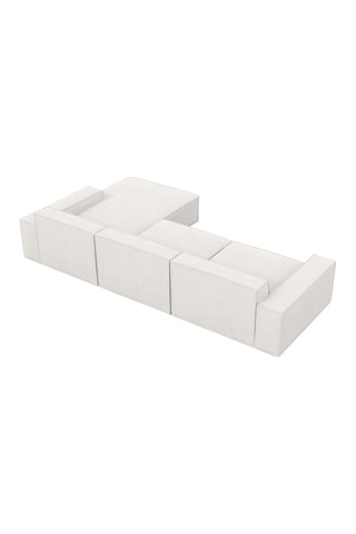 Canapé d’angle gauche Lionel - Blanc - 5 places - Tissu structurel