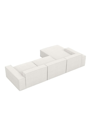 Canapé d’angle gauche Lionel - Blanc - 5 places - Tissu