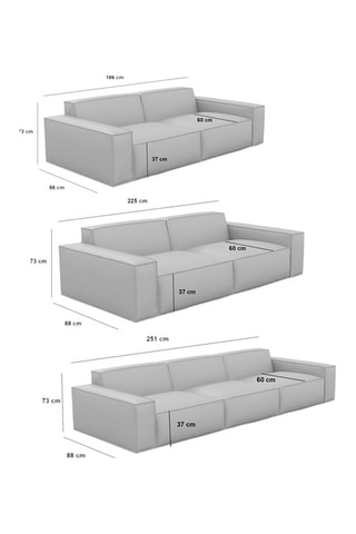 Canapé Lionel - Bleu foncé - 4 places