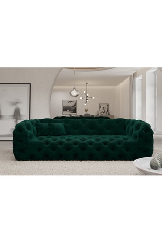 Canapé Honey - Vert - 3 places - Tissu velours