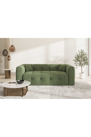 Canapé droit Baloo - Vert 3 places - Tissu structuré