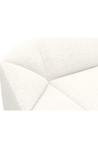 Canapé d'angle gauche Laguna - Blanc - 5 places - Tissu bouclette