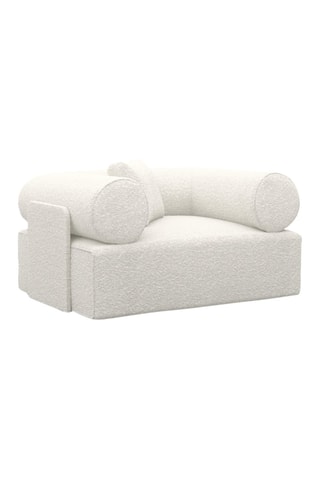 Fauteuil Ragusa - Blanc - En tissu bouclette