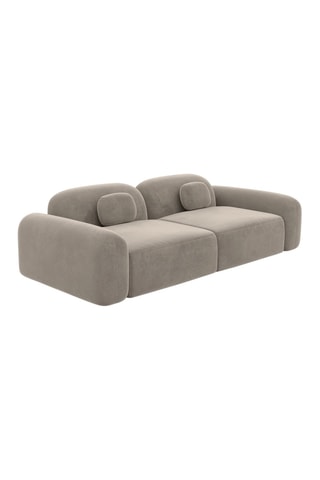 Canapé droit Labucca - Beige foncé - 3 places - En tissu velours