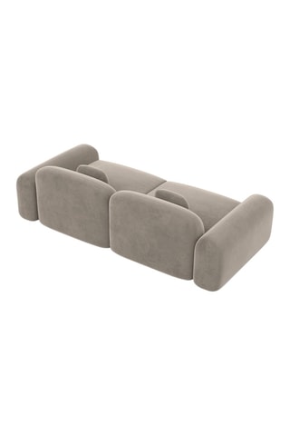 Canapé droit Labucca - Beige foncé - 3 places - En tissu velours