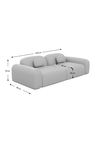 Canapé droit Labucca - Beige foncé - 3 places - En tissu velours