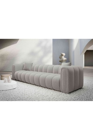 Canapé droit Luma - Gris clair - 3 places - Tissu structuré