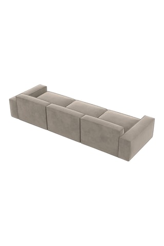 Canapé Lionel - Beige foncé - 4 places - Tissu toucher velours