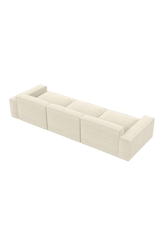 Canapé Lionel - Beige clair - 4 places - Tissu toucher velours