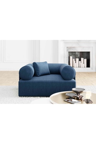 Fauteuil Ragusa - Bleu foncé - En tissu structuré