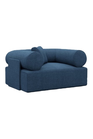 Fauteuil Ragusa - Bleu foncé - En tissu structuré