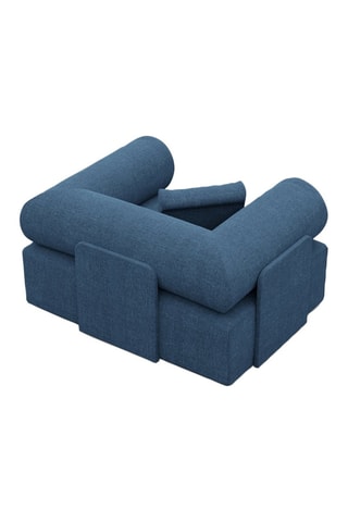 Fauteuil Ragusa - Bleu foncé - En tissu structuré