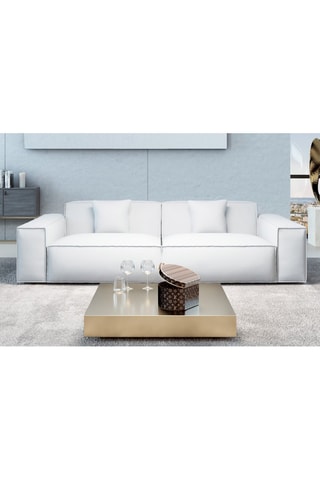 Canapé Lionel - Blanc - 3 places - En cuir