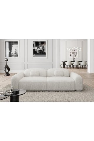 Canapé Laguna - Blanc - 3 places - En tissu structuré