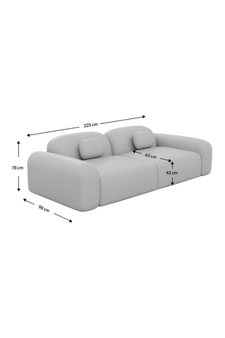 Canapé Laguna - Blanc - 3 places - En tissu structuré