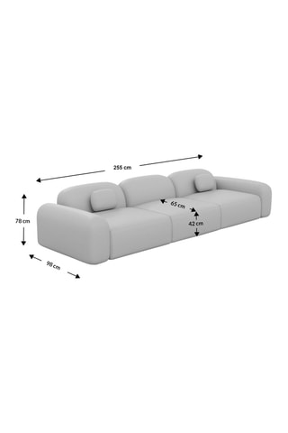 Canapé Labucca - Beige foncé - 4 places - Toucher velours