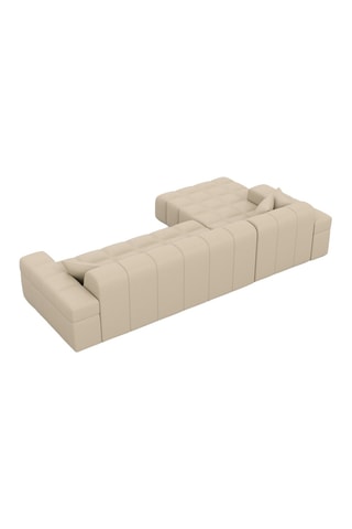 Canapé d'angle gauche Cardano - Beige - 5 places - En cuir