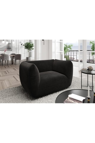 Fauteuil Leroy - Noir - Toucher velours