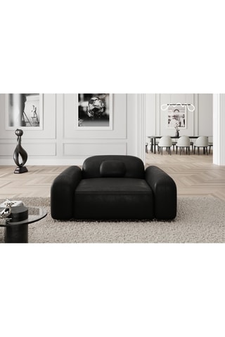 Fauteuil Labucca - Noir - En cuir