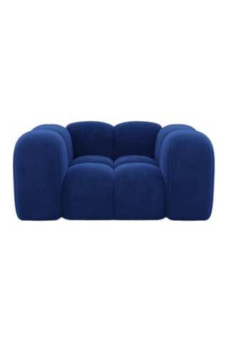 Fauteuil Nuvola - Bleu foncé - Tissu toucher velours