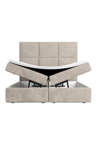 Lit avec double coffre Palata - Sable - 160 x 200 cm