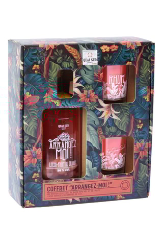 Rhum Litchi-Fruit du dragon Arrangez-moi avec 2 verres - 70 cl