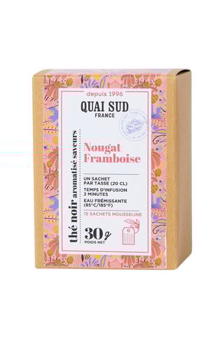 Thé noir aromatisé nougat-framboise - 15 sachets