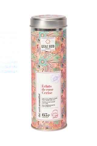Thé vert aromatisé éclats de roses et cerise - 65 g
