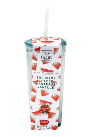Mug de voyage et infusion aromatisée à la pastèque et vanille