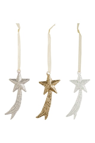 Coffret de 3 estrelas com purpurinas - 18 x 12,5 x 2 cm