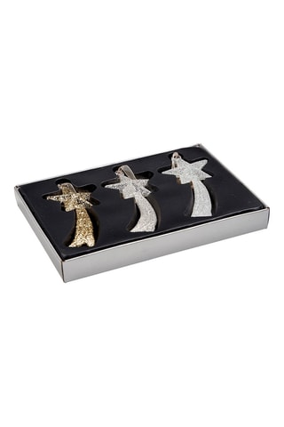Coffret de 3 estrelas com purpurinas - 18 x 12,5 x 2 cm