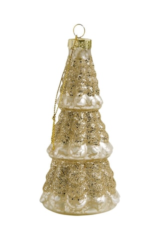 Coffret de 3 árvores de Natal com purpurina em vidro - 21 x 16 x 6,5 cm