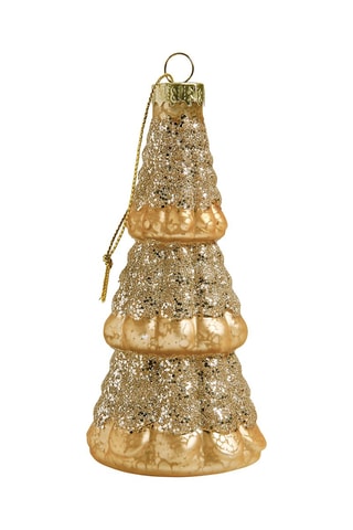 Coffret de 3 árvores de Natal com purpurina em vidro - 21 x 16 x 6,5 cm