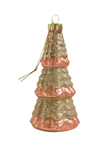 Coffret de 3 árvores de Natal com purpurina em vidro - 21 x 16 x 6,5 cm