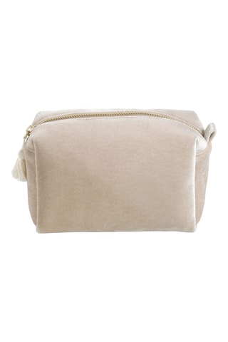 Bolsa de higiene em veludo - Cru - 18 x 10,5 x 11 cm