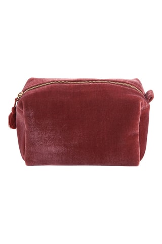 Bolsa de higiene em veludo - Rosa - 18 x 10,5 x 11 cm