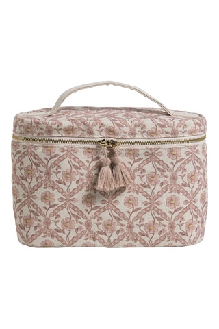 Bolsa de higiene Entrelacs Fleuri - Bege e rosa