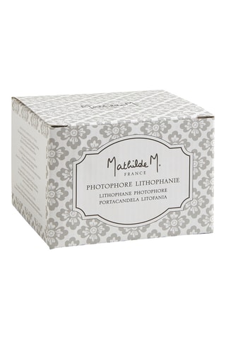 Base de vela em cerâmica Eclat Foral - 12 x 12 x 8,5 cm - Branco