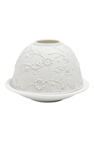 Base de vela em cerâmica Marguerite - 12 cm - Branco