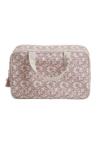 Bolsa de higiene Entelacs Fleuri - Branco e rosa-velho
