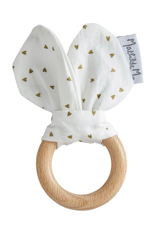 3 x Argolas de dentição em madeira Lapin Petit Carrousel - Natural e branco