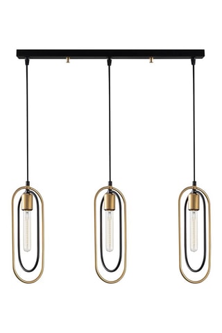 Candeeiro suspenso Cerco - Preto e dourado - 3 x 60 W