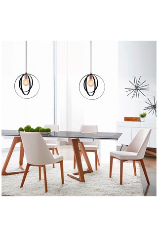 Candeeiro suspenso Vaveyla - Preto - 100 W