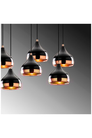 Candeeiro suspenso Yildo Preto e dourado