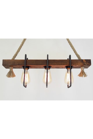 Candeeiro suspenso em pinho - Natural e bege - 3 x 40 W
