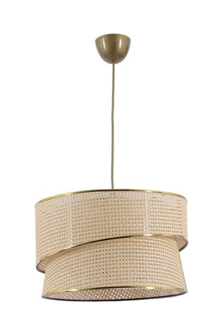 Candeeiro suspenso - Bege e dourado - 45 - 60 W