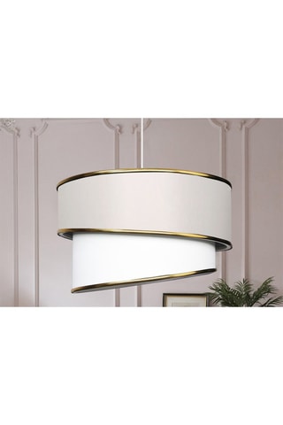 Candeeiro suspenso - Creme e dourado - 30 x20 x 70 cm - 5-9 W