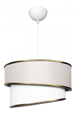 Candeeiro suspenso - Creme e dourado - 30 x20 x 70 cm - 5-9 W