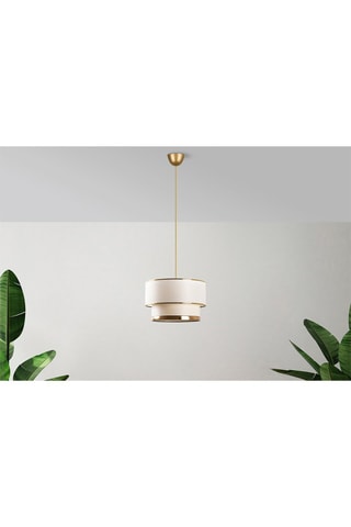 Candeeiro suspenso Cake - Branco e dourado - 45-60 W